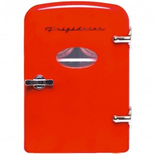 6 CAN MINI FRIDGE Red OVAL Window V1