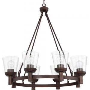 RIELLA 8LT MB CHANDELIER WITH CLEAR SEED
