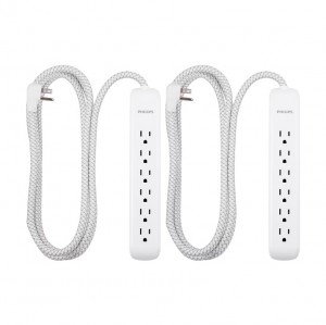 PHILIPS 6 OUTLET SURGE PROTECTORS 2PK