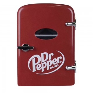 Dr Pepper Portable 6-can Mini Fridge MIS135DRP Burgundy Color (Renewed)