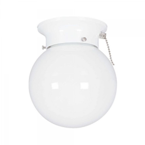 6IN C/M OPAL GLOBE W/PC WH
