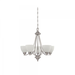 5-LT 100W MB PRESTON CHANDELIER SATIN NI