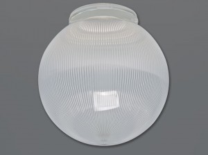 6" CLEAR RIBBED ACRYLIC GLOBE 3-1/4" FIT