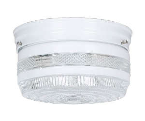 8-5/8IN CLR & WHT DRUM FIXTURE WH