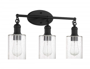 3 LT 100W MB CLYDE VANITY WITH CLR SEEDY