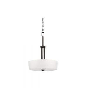 3 LT SOMES BOWL PENDANT LINEN GLS