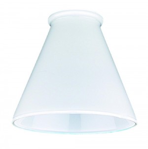 CASED WH CONE GAS SHADE