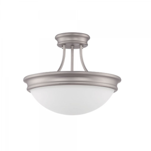 14IN 3LT MB SEMI FLUSH FRST MILK GLASS