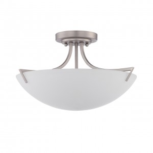 17IN 3LT MB SEMI FLUSH FRST MILK GLASS