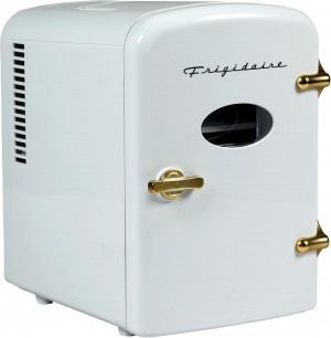 9 CAN MINI FRIDGE WHITE -GOLD