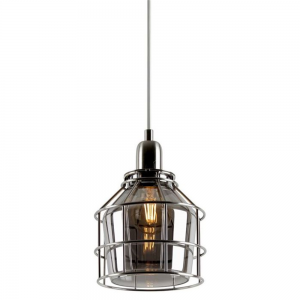 1LT 60W MB PLOVER SMOKY GLASS MINI-PENDA