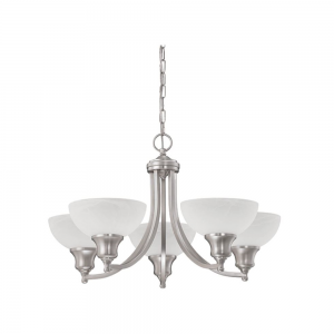 5 LIGHT ALTON CHANDELIER ALABASTER GLS S