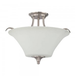 LUMINANCE Semi Flush Mount Darby 3-Lights 100W Bright Satin Nickel F18046-80