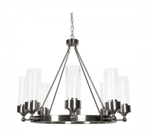 ESQUIRE 8LT CHANDELIER WITH CLEAR GLASS