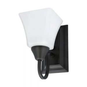 1LT-100W MB SCONCE FRSTD SQUARE MILK GLS