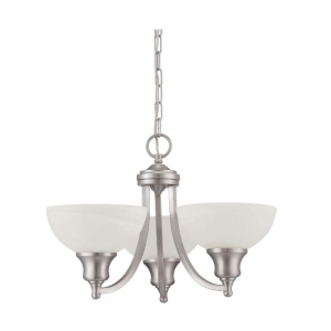3 LIGHT ALTON CHANDELIER ALABASTER GLS S