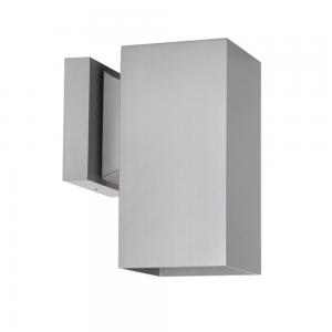1LT 4IN SQUARE ALUM WALL SCONCE W 123W-G