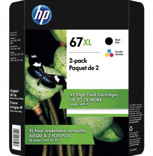 HP 67XL CLR/BLK INK CARTRIDGE CLUB 2 PK