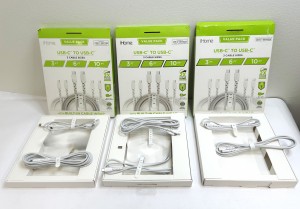 Bundle of 3 iHome 3pk USB-C to USB-C Charging Cable