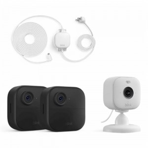 Blink 2pk Outdoor Camera w/ Mini 2 Camera, Weather Resistant 13' Power Adapter