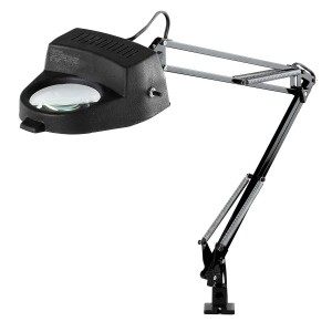 Electrix 7268 BLACK Magnifier Lamp, Incandescent, Clamp-on Mounting, 3-Diopter, 33" Reach, 60W, 800 Raw Lumens