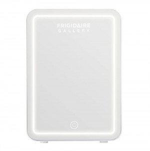 Frigidaire Gallery 9-Can or 6 Liter Beauty Lighted Mirror Fridge, White color, Plugs into 12v car adapter or home outlet - EFMIS172-WHITE