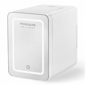 Frigidaire 12 in. 1 cu. ft. 9-Can or 6L Light Up Mini Fridge White, Cool retro design, Plugs into a 12-Volt car adapter or home outlet - EFMIS209-WHITE