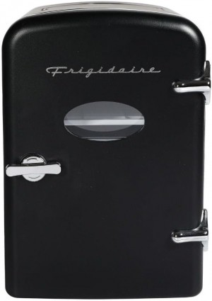 Frigidaire 6 Can/4L Mini Personal Retro Fridge Cooler Includes AC Power Cord and 12V Car Adapter EFMIS229-BLACK