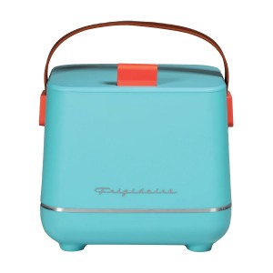 Frigidaire 6-Can Retro Top-Opening Portable Beverage Mini Fridge/Cooler, Powered by 110-volt AC wall outlet or vehicle's 12-volt battery - EFMIS308-BLUE