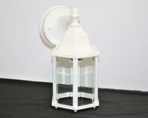 Sunset Lighting Outdoor Wall Sconce w/ Clear Beveled Glass, White Finish F7851-30 