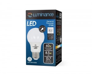 LED A19 8.5W 2700K 800LM 2-PACK
