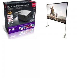 RCA 720P PROJECTOR W/ ROKU STICK with screen