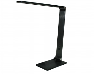 Electrix LED Slim Foldable T Desk Lamp Black Brushed Aluminum 10W, 110-240V, 4x Brightness adjustments