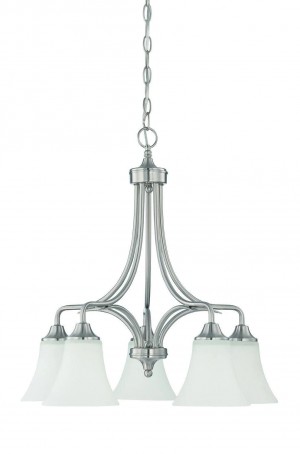 Sunset 5-Light MB Darby Chandelier 100W Down Bright Satin Nickel F18056-80