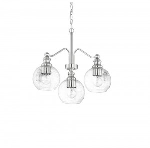 Sunset Oriana 3 Light Chandelier Seeded Glass Bright Satin Nickel F29003-80