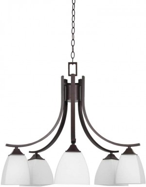 Sunset Lighting 5-Light 100W Starling Chandelier Down Provincial Bronze F19006-64