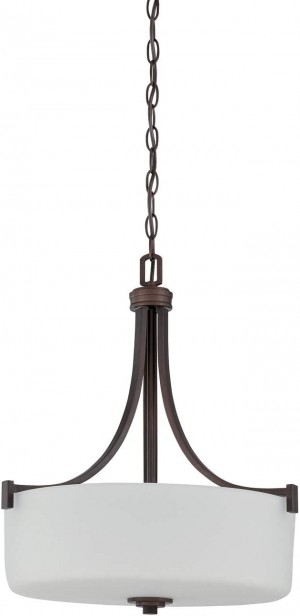 Sunset Lighting Dalton 3-Light Pendant 100W Opal Etched Glass Dimmable - Provincial Bronze - F18007-64 