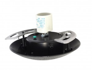 Luminance Aluminum Post Globe Holder Kit, Black color - K480 HS626 E26 Screw Lamp socket: TC-81 6"W x 3.5" H