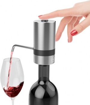 Waerator W2 Instant 1-Button Electric Wine Aerator Pourer Spout Automatic Wine Dispenser Grey WA-A02-GY