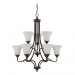 9LT 2-TIER 60W MB DARBY CHANDELIER