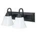 2LT-100W MB VANITY FRSTD SQUARE MILK GLS