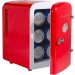 6 CAN MINI FRIDGE Red OVAL Window V1