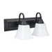 2LT-100W MB VANITY FRSTD SQUARE MILK GLS