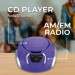 PROSCAN PORTABLE CD RADIO BOOMBOX, PURPL