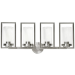 PRESTIGE 4LT WALL SCONCE WITH CLEAR GLAS