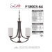 3LT 100W MB DALTON CHANDELIER PR BRONZE