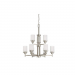 9 LT CHANDELIER LINEN GLS