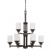 9 LT SOMES CHANDELIER LINEN GLS