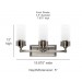 ESQUIRE 3LT VANITY WITH CLEAR GLASS MB