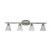 Sunset Lighting 4-Light Bath Bar, Sconce Bright Satin Nickel Finish with Faux Alabaster Glass F3654-80